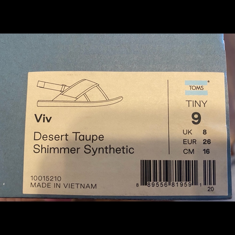 Toms - sandals size tiny 9 brand new with tags